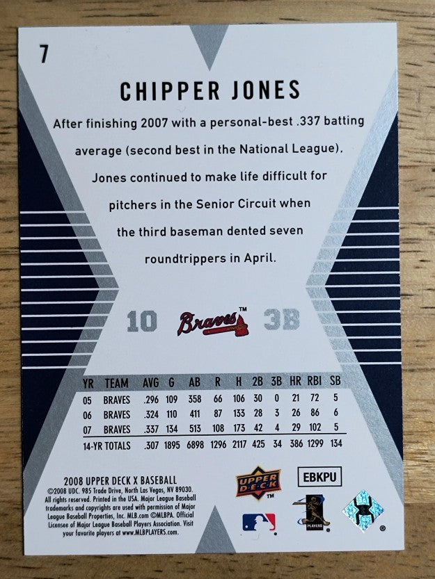 2008 Upper Deck X #7 Chipper Jones