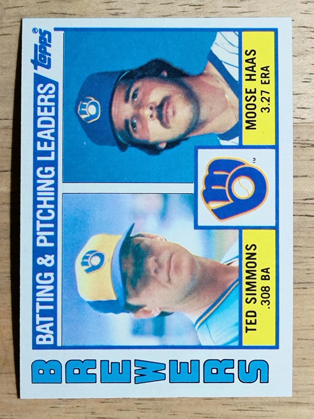 1984 Topps #726 Brewers TL/Ted Simmons/Moose Haas
