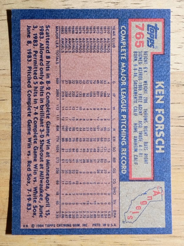 1984 Topps #765 Ken Forsch