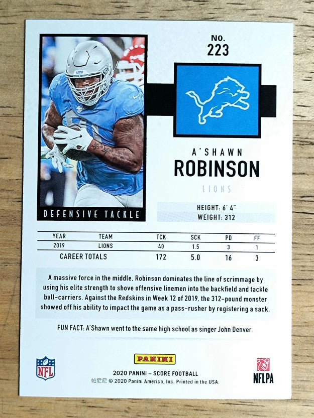 2020 Score #223 A'Shawn Robinson