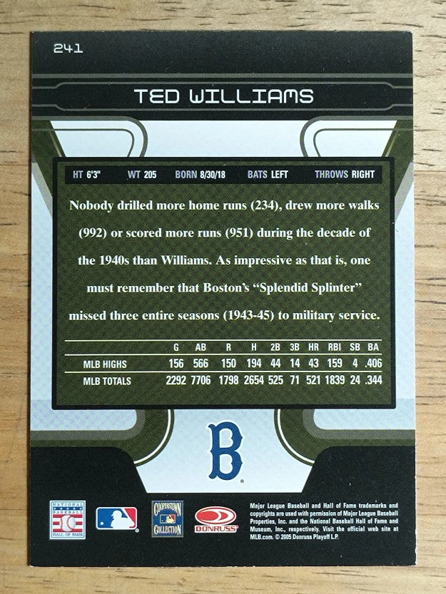 2005 Zenith #241 Ted Williams