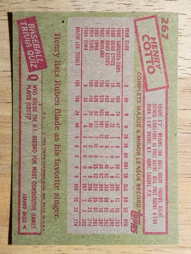 1985 Topps #267 Henry Cotto RC