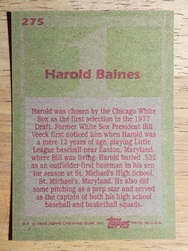 1985 Topps #275 Harold Baines FDP