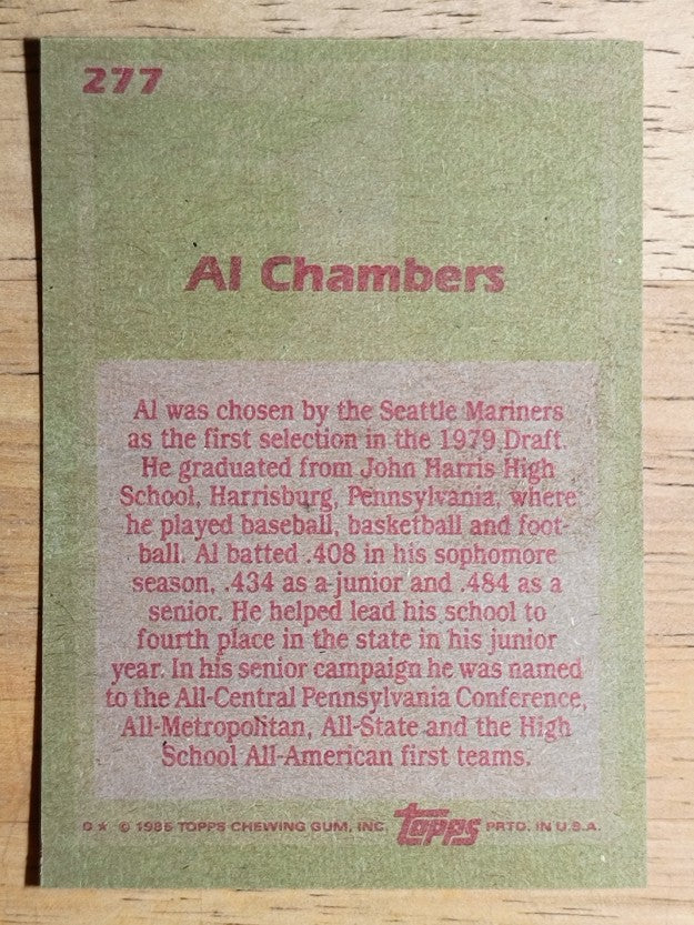 1985 Topps #277 Al Chambers FDP
