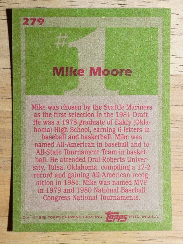 1985 Topps #279 Mike Moore FDP