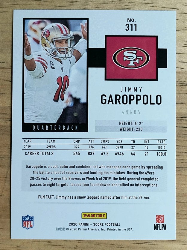 2020 Score #311 Jimmy Garoppolo