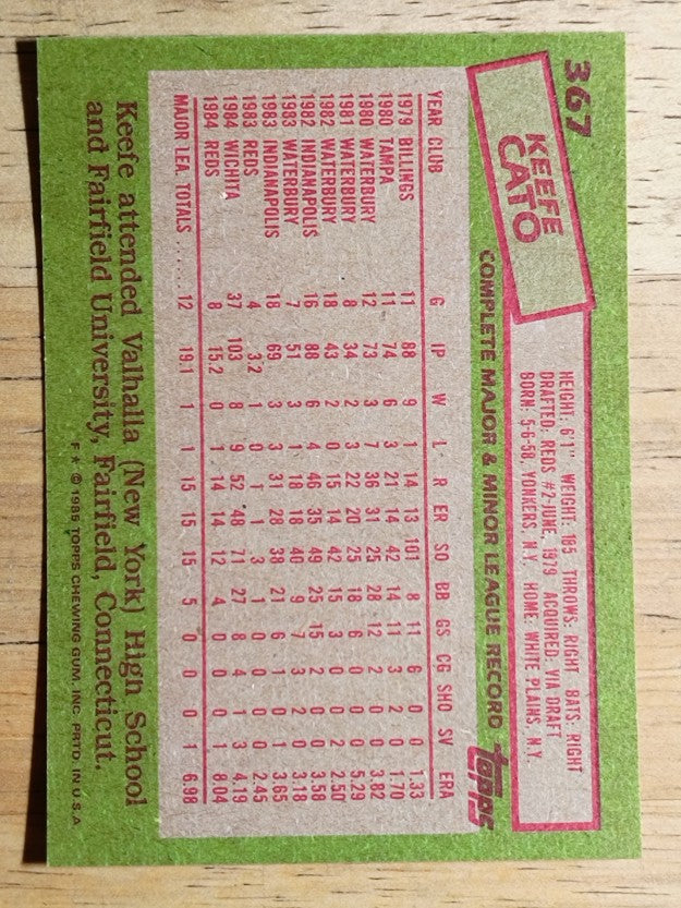 1985 Topps #367 Keefe Cato