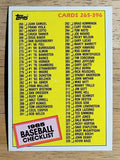 1985 Topps #377 Checklist: 265-396