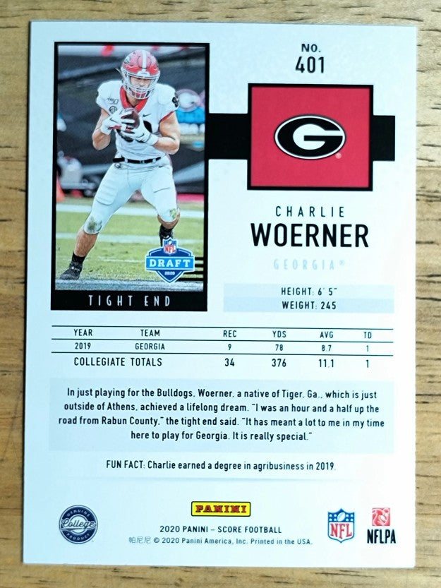 2020 Score #401 Charlie Woerner RC