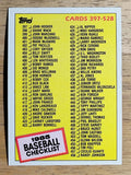 1985 Topps #527 Checklist: 397-528