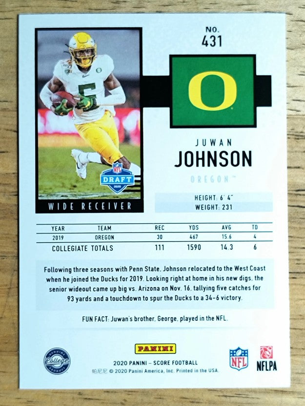 2020 Score #431 Juwan Johnson RC