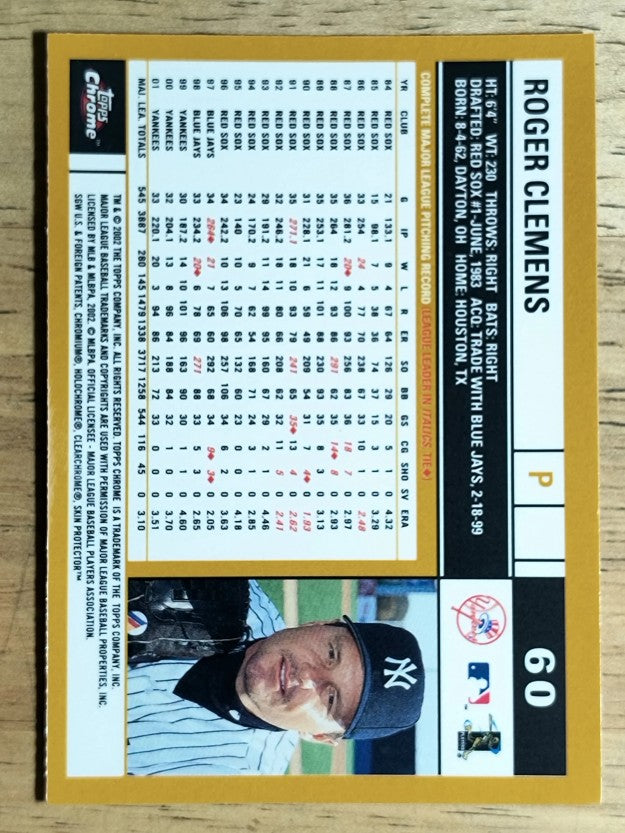 2002 Topps Chrome #60 Roger Clemens