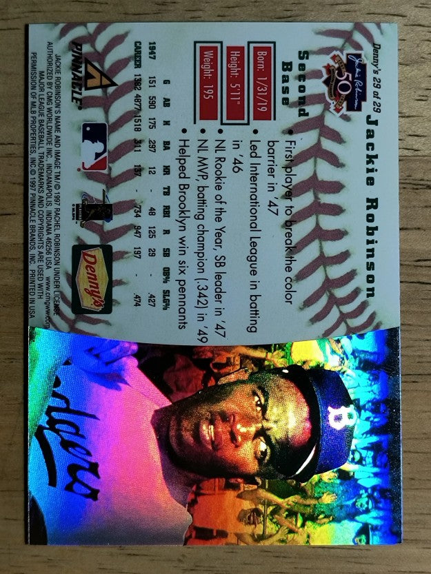 1997 Denny's Holograms #29 Jackie Robinson/50th Anniversary Commemorative