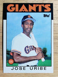 1986 Topps #12 Jose Uribe