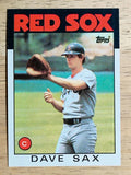 1986 Topps #307 Dave Sax