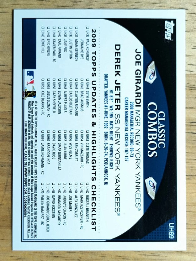 2009 Topps Update #UH69 Joe Girardi/Derek Jeter