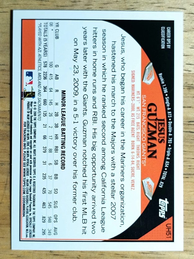 2009 Topps Update #UH51 Jesus Guzman RC
