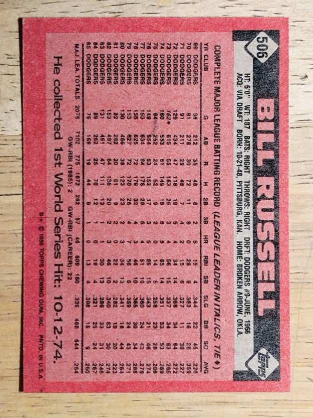 1986 Topps #506 Bill Russell