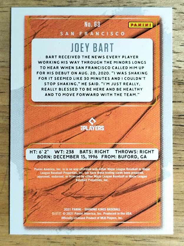 2021 Diamond Kings #63 Joey Bart RC