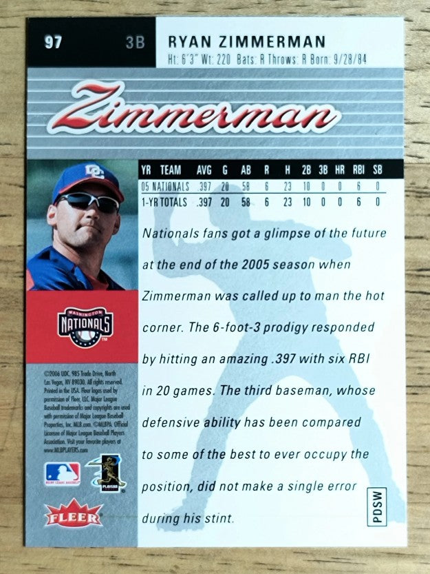 2006 Ultra #97 Ryan Zimmerman