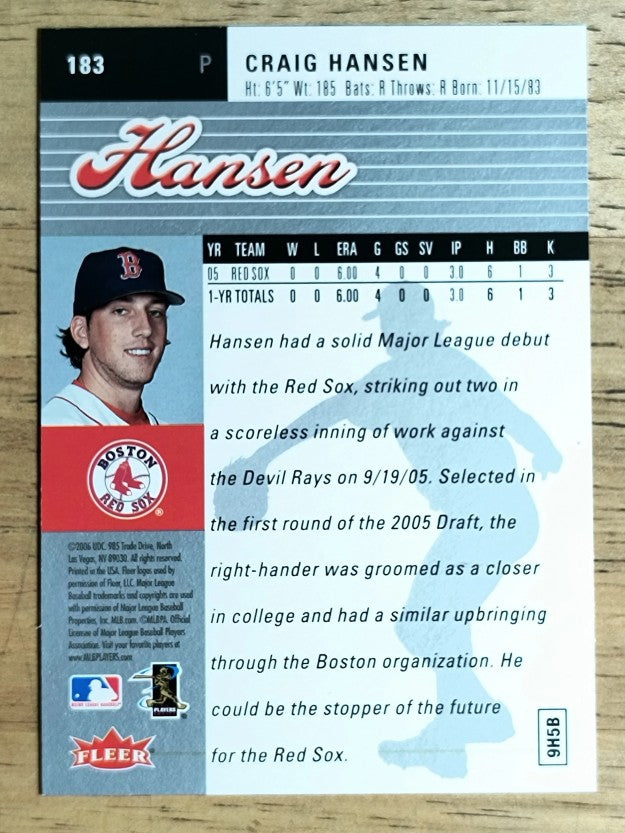 2006 Ultra #183 Craig Hansen RC