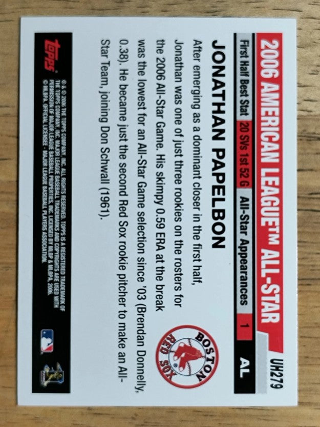 2006 Topps Update #UH279 Jonathan Papelbon AS