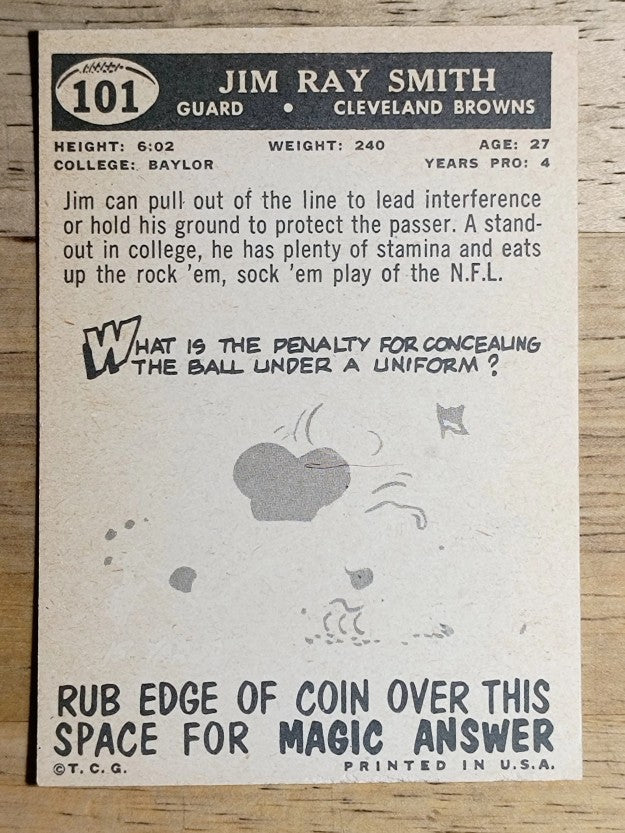 1959 Topps #101 Jim Ray Smith RC (EXMT)