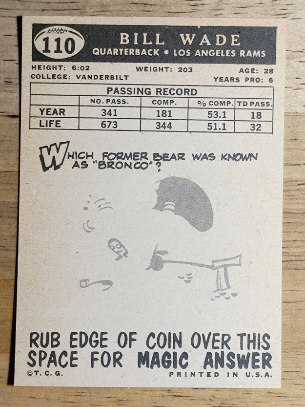1959 Topps #110 Bill Wade (EXMT)