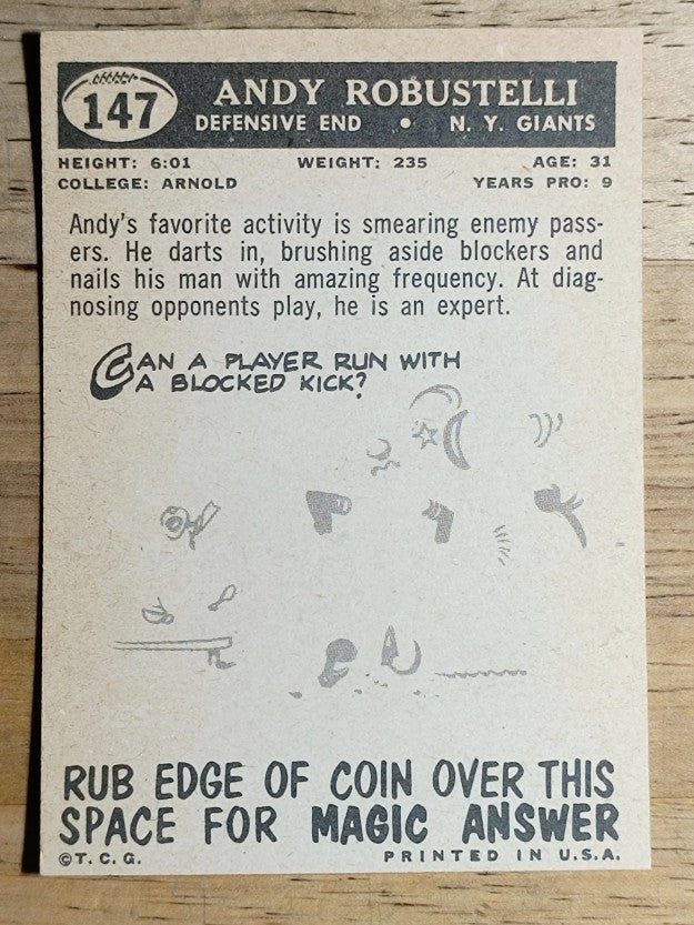 1959 Topps #147 Andy Robustelli (NMMT)