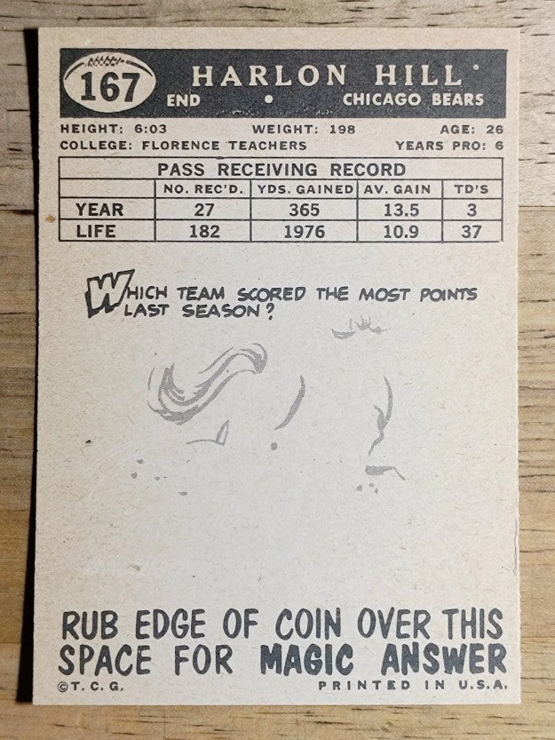 1959 Topps #167 Harlon Hill (EXMT)