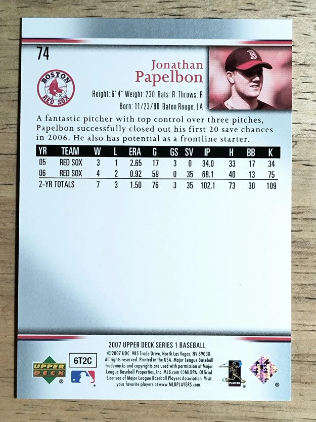 2007 Upper Deck #74 Jonathan Papelbon