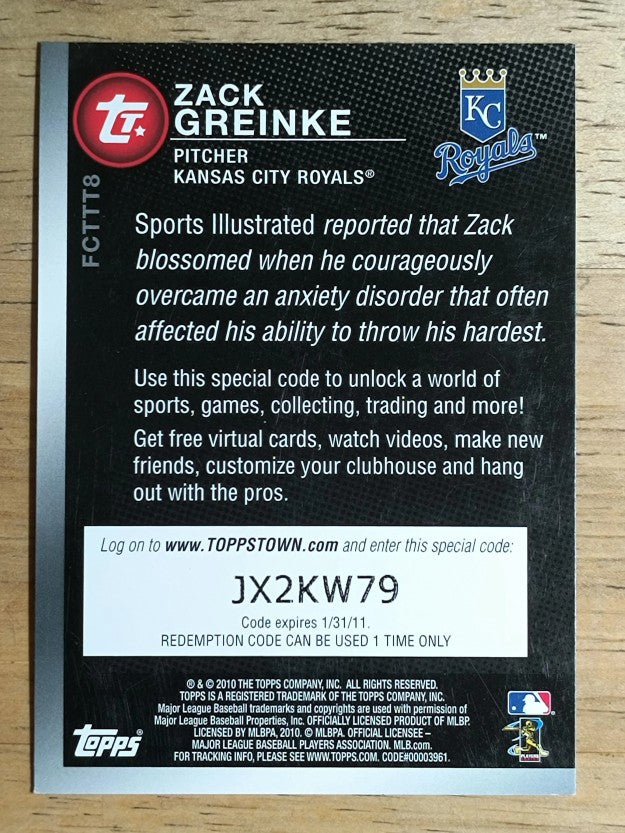 2010 Topps Topps Town Gold #TTT8 Zack Greinke