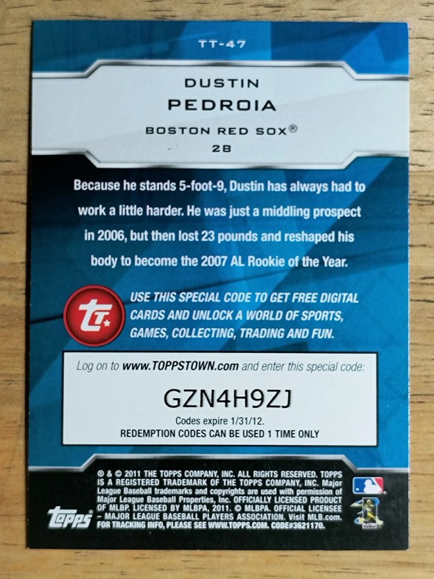 2011 Topps Topps Town #TT47 Dustin Pedroia