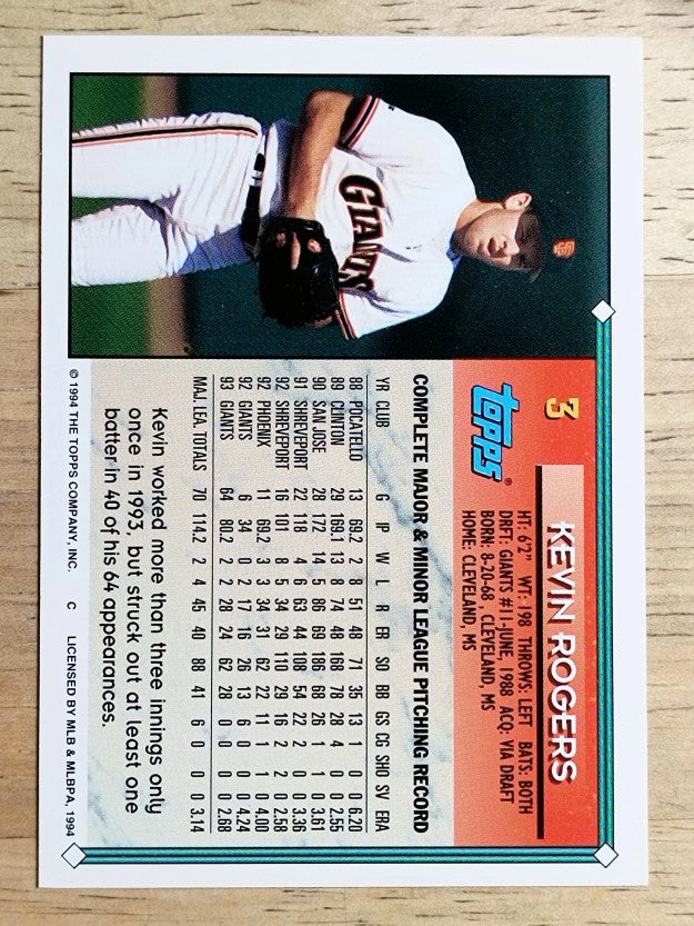 1994 Topps Gold #3 Kevin Rogers