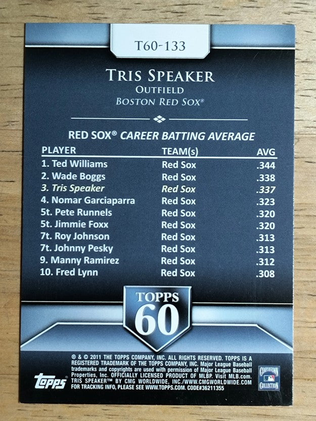 2011 Topps 60 #133 Tris Speaker