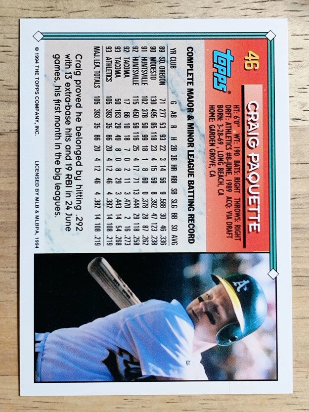 1994 Topps Gold #46 Craig Paquette