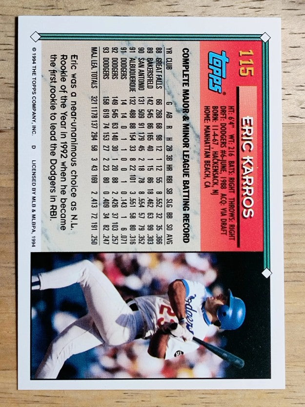1994 Topps Gold #115 Eric Karros