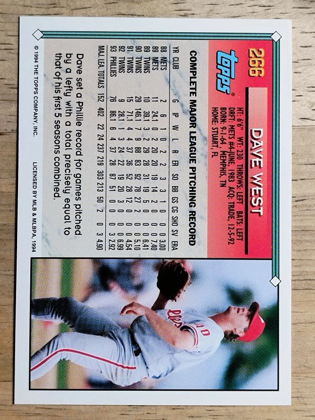1994 Topps Gold #266 Dave West