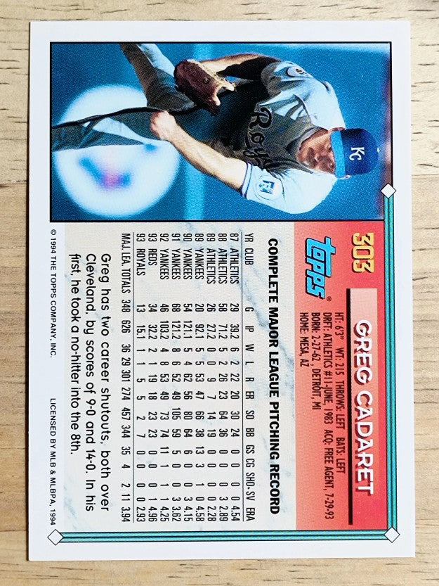 1994 Topps Gold #303 Greg Cadaret