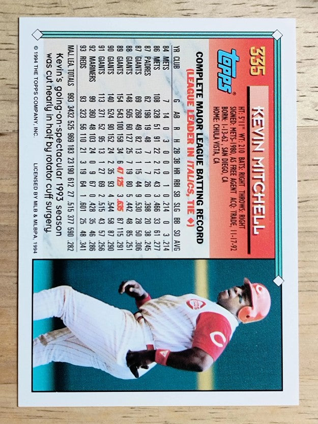 1994 Topps Gold #335 Kevin Mitchell