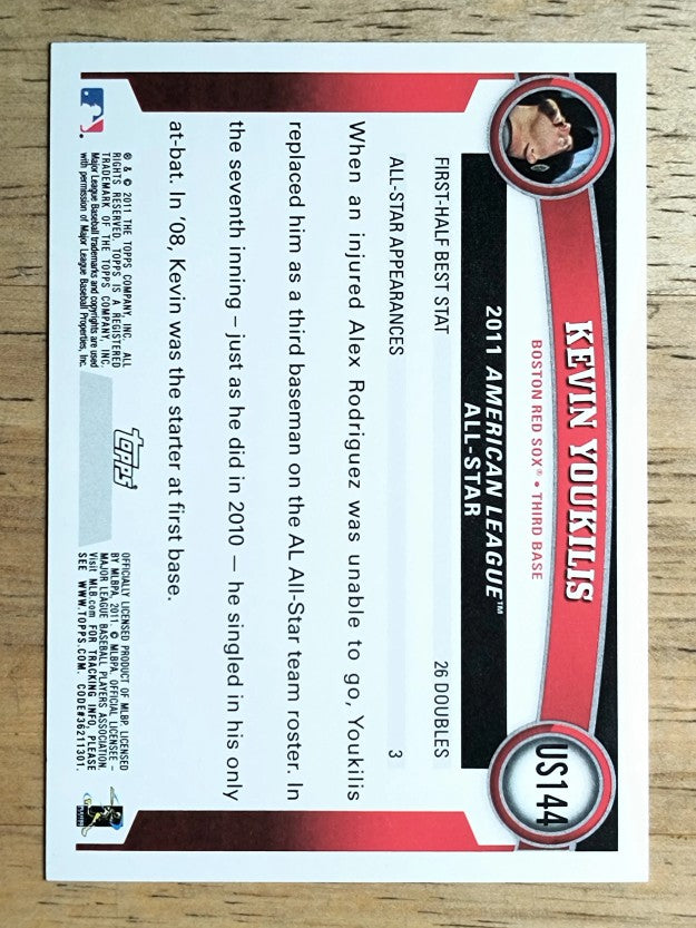 2011 Topps Update Wal-Mart Blue Border #US144 Kevin Youkilis