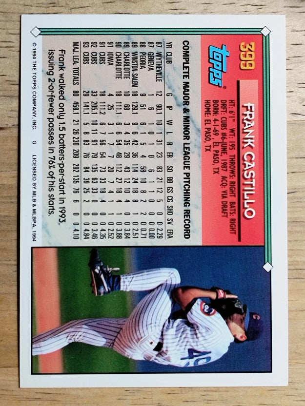 1994 Topps Gold #399 Frank Castillo