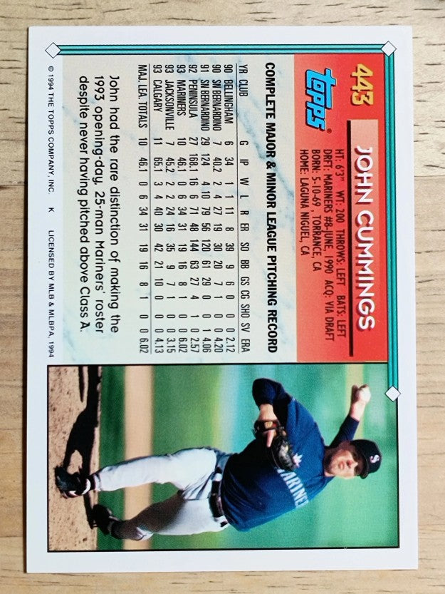 1994 Topps Gold #443 John Cummings