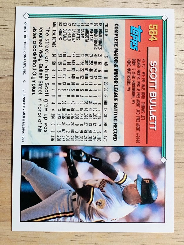 1994 Topps Gold #584 Scott Bullett