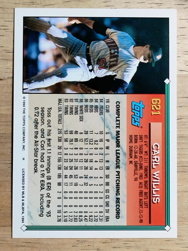 1994 Topps Gold #621 Carl Willis