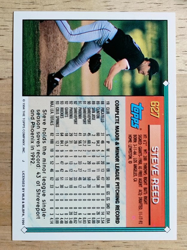 1994 Topps Gold #627 Steve Reed