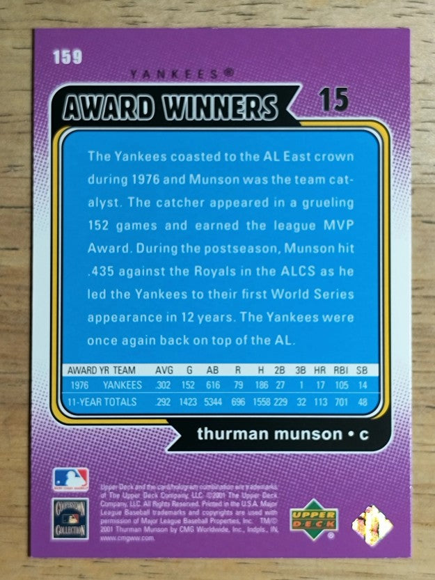 2001 Upper Deck Decade 1970's #159 Thurman Munson AW