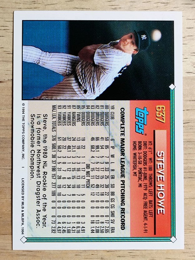 1994 Topps Gold #637 Steve Howe