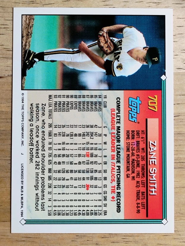 1994 Topps Gold #707 Zane Smith