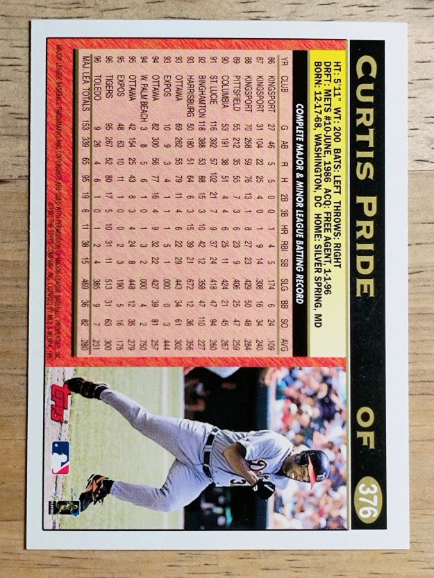 1997 Topps #376 Curtis Pride